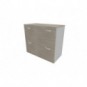 Armadio basso cemento con scocca argento 90x45xH.81,5 cm con due classificatori estraibili Practika - ECEB90C-CL-AA-CL