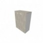 Armadio medio con ante battenti cemento scocca argento 90x45xH.123,2 cm linea Practika Quadrifoglio - ECEM90M-CL-AA-CL