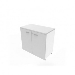 Armadio basso altezza scrivania ante grigio scocca bianca 80x45xH.73 cm Practika Quadrifoglio - ECEB80B-GR-BA-GR