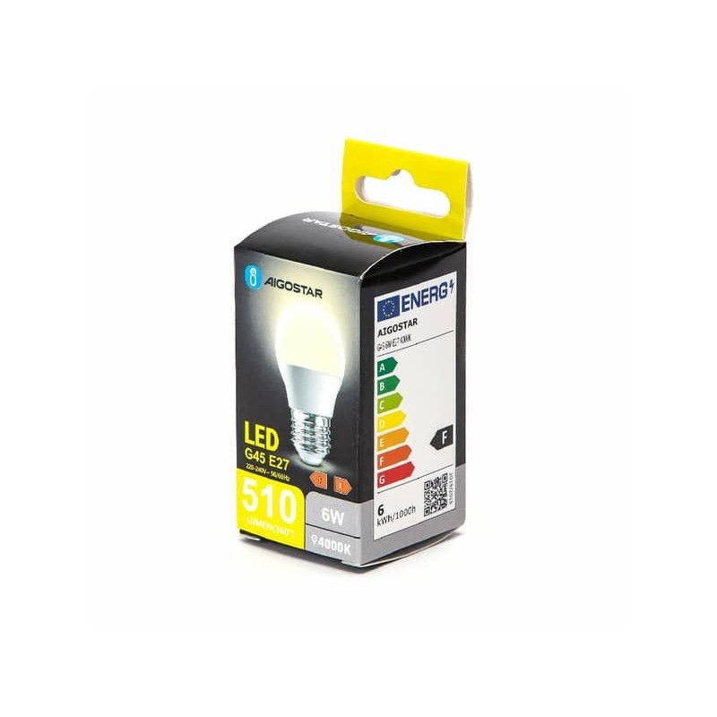 Lampadina LED G45 E27 6W - 510 lumen Aigostar luce naturale B10105MQV