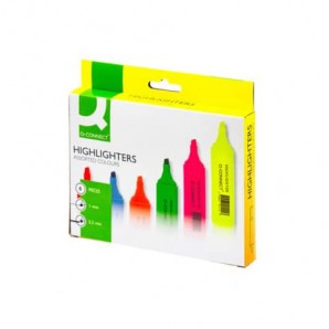 Evidenziatori Q-Connect 1,5-2 mm assortiti astuccio da 6 colori - KF01909