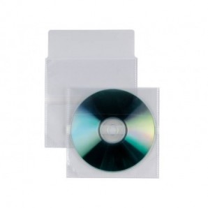 Busta trasparente porta CD/DVD adesiva Sei Rota formato 12,5x12 cm - conf. 25 pezzi - 430102