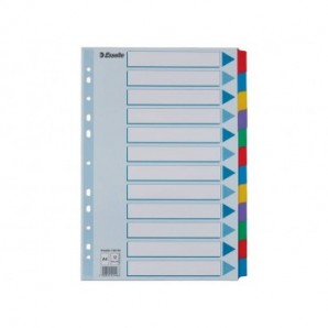 Intercalari in cartoncino rivestiti in PPL Esselte Essentials A4 - 12 tasti - 100169