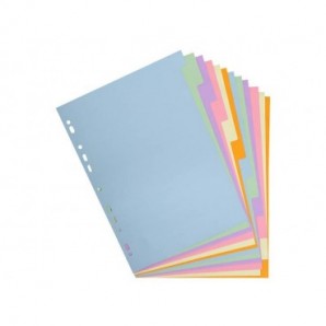 Intercalare Exacompta a 12 tasti in formato A4 colori pastello assortiti 1612E