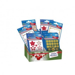 Stickers adesivi decorativi Natale conf. da 60 bustine Avery soggetti vari 52988