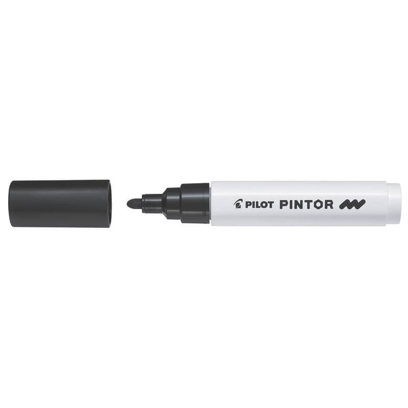 Marcatore multisuperficie Pilot Pintor a base d'acqua punta in fibra 4,5 mm nero - 002383