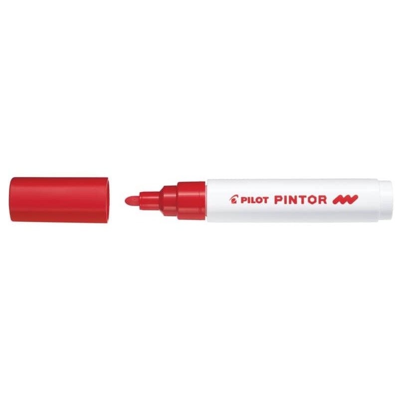 Marcatore multisuperficie Pilot Pintor a base d'acqua punta in fibra 4,5 mm rosso - 002385