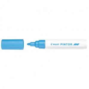 Marcatore multisuperficie Pilot Pintor a base d'acqua punta in fibra 4,5 mm azzurro - 002394