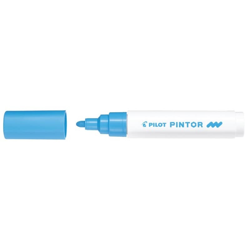 Marcatore multisuperficie Pilot Pintor a base d'acqua punta in fibra 4,5 mm azzurro - 002394