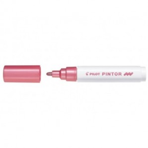 Marcatore multisuperficie Pilot Pintor a base d'acqua punta in fibra 4,5 mm rosa metallizzato - 002378