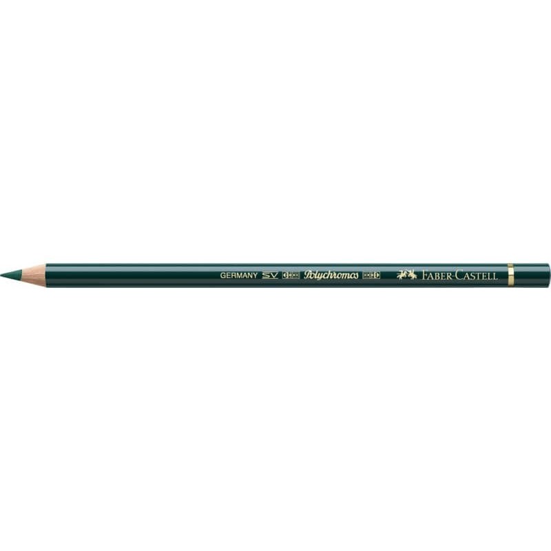 Matite colorate permanenti Faber Castell Polychromos mina 3,8 mm conf. 6 pezzi - verde abete - 110267