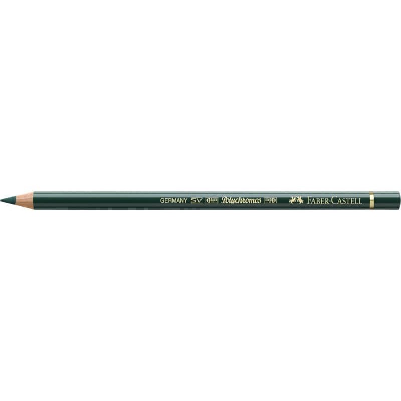 Matite colorate permanenti Faber Castell Polychromos mina 3,8 mm conf. 6 pezzi - verde cromo ossido - 110278