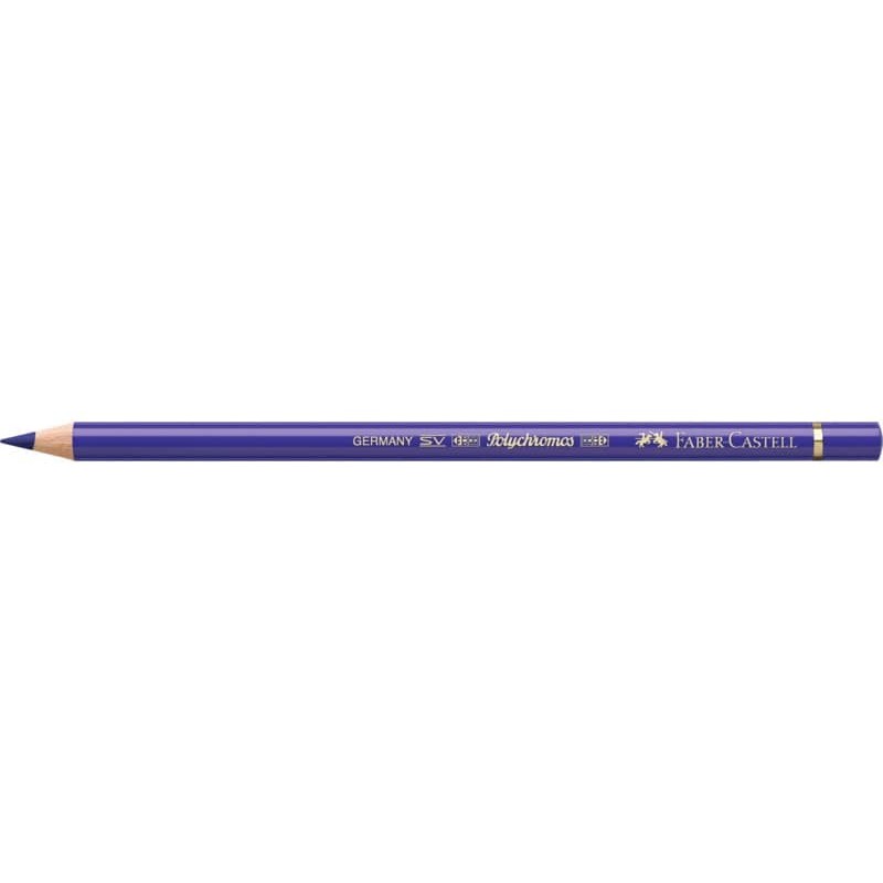 Matite colorate permanenti Faber Castell Polychromos mina 3,8 mm conf. 6 pezzi - viola blu - 110137