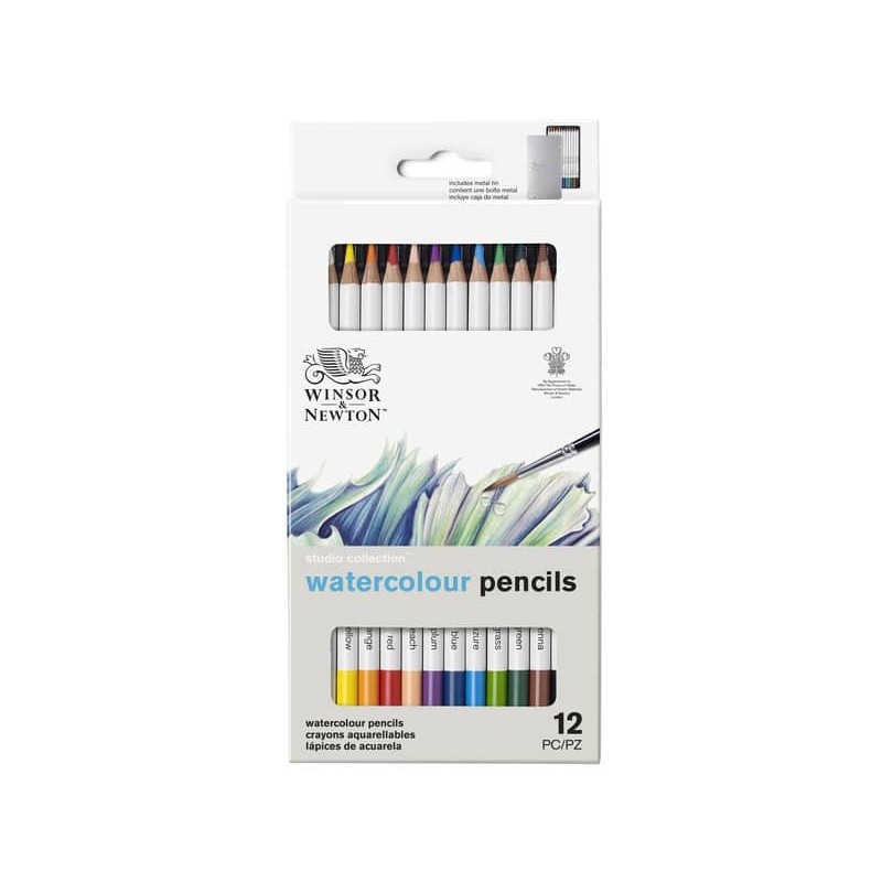 Set matite acquarellabili Winsor&Newton Studio collection 12 colori assortiti - 0490016