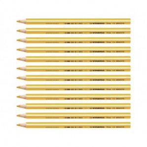 Matite colorate Stabilo Trio Maxi tratto 4,2 mm conf. 12 pezzi giallo arancio - 203/215