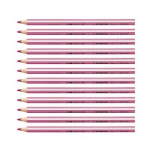 Matite colorate Stabilo Trio Maxi tratto 4,2 mm conf. 12 pezzi rosa - 203/350