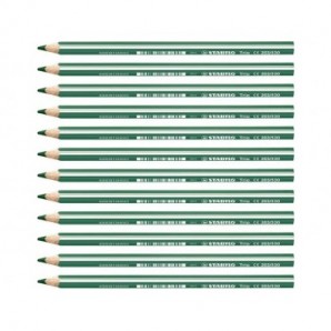 Matite colorate Stabilo Trio Maxi tratto 4,2 mm conf. 12 pezzi verde - 203/530