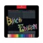 Matite colorate Faber-Castell Black Edition - colori assortiti - astuccio in metallo - conf. 24 pezzi - 116425