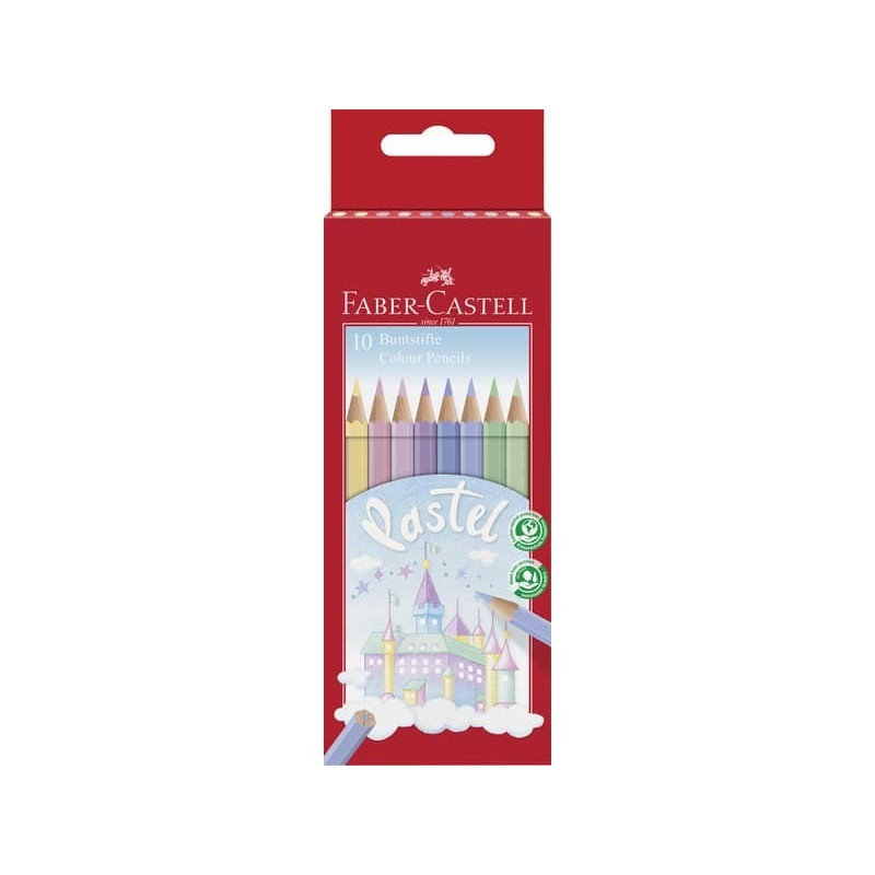 Matite colorate Faber Castell pastel colori assortiti - conf. 10 pezzi - 111211