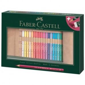 Matite colorate permanenti Faber Castell Polychromos mina 3,8 mm rollset colori assortiti - conf. 30 pezzi - 110030