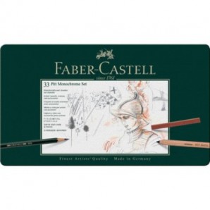 Set metallo Faber Castell Monochrome belle arti large conf. 33 elementi - 112977