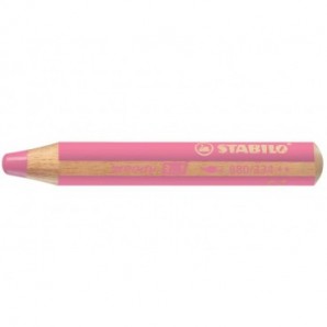 Matite colorate Stabilo Woody 3 in 1 punta larga conf. 5 pz rosa 880/334