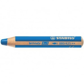 Matite colorate Stabilo Woody 3 in 1 punta larga conf. 5 pz blu cobalto 880/425