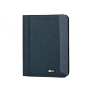 Portablocco City Time Dual A4 in tessuto tecnico - 26x34 cm - blu - 61501