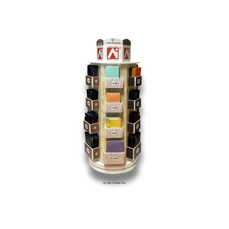 Espositore 96 pezzi assortiti Alplast Al Roller Plus portacarte e portadocumenti - 300
