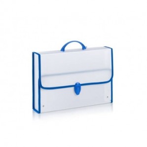 Valigetta in polionda Favorit Fine Tex neutra con bordo in tessuto 29x39x8 cm 100501113