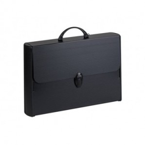 Valigetta in polionda Favorit Black con bordi rinforzati 28x38x8,1 cm - colore nero - 400173501