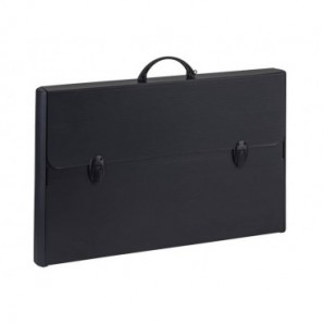 Valigetta in polionda Favorit Black con bordi rinforzati 37x60x5,2 cm - colore nero - 400173500
