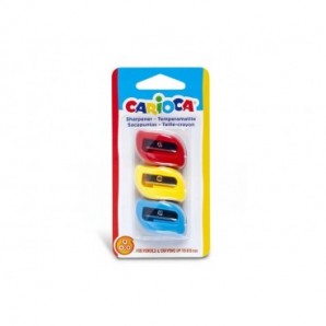 Temperamatite a 1 foro Carioca - blister 3 pezzi colori assortiti - 42095