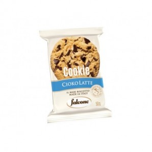 Biscotti croccanti con gocce di cioccolato al latte Falcone monoporzione da 50 g - conf. 40 pz - 01-0117