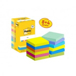 Promo pack 8+4 Post-it® standard 654 colori assortiti TFEN e BEACHSIDE - 76x76 mm - 7100290184