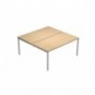 Scrivania Bench doppia Presto Venere Plus Artexport - piano rovere gamba a ponte in metallo grigio 160x164x72,5 cm