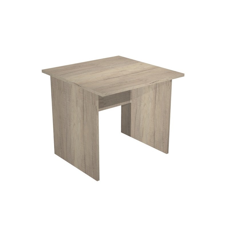 Scrivania piano rovere canadese gamba a pannello in melaminico in tinta Presto 80x80xH.72 cm - 001PAN/J