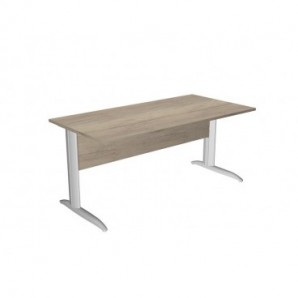Scrivania piano rovere canadese gamba a L in metallo grigio alluminio Presto 160x80xH.72 cm - 003K2/J/AA