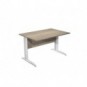 Scrivania piano rovere canadese gamba a L in metallo bianco Presto 120x80xH.72 cm - 004K2/J/AN