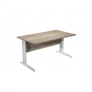 Scrivania piano rovere canadese gamba a L in metallo bianco Presto 140x80xH.72 cm - 002K2/J/AN