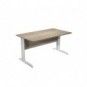 Scrivania piano rovere canadese gamba a L in metallo bianco Presto 140x80xH.72 cm - 002K2/J/AN