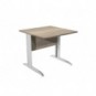 Scrivania piano rovere canadese gamba a L in metallo effetto cromo Presto 80x80xH.72 cm - 001K2/J/AR