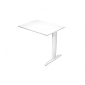 Allungo diretto con fianco metal a T 80x60xH.72 cm bianco Presto gamba grigio alluminio 9006 - ALL-PRM-3-AA