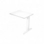 Allungo diretto con fianco metal a T 80x60xH.72 cm bianco Presto gamba bianco opaco 9010 - ALL-PRM-3-AN