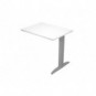 Allungo diretto con fianco metal a T 80x60xH.72 cm bianco Presto gamba antracite opaco 7016 - ALL-PRM-3-AF