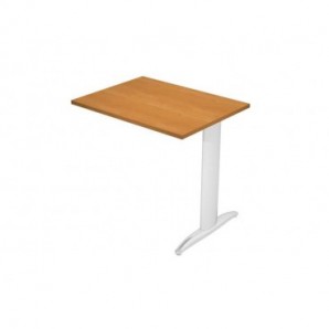 Allungo diretto con fianco metal a T 80x60xH.72 cm noce chiaro Presto gamba verniciata effetto cromato -