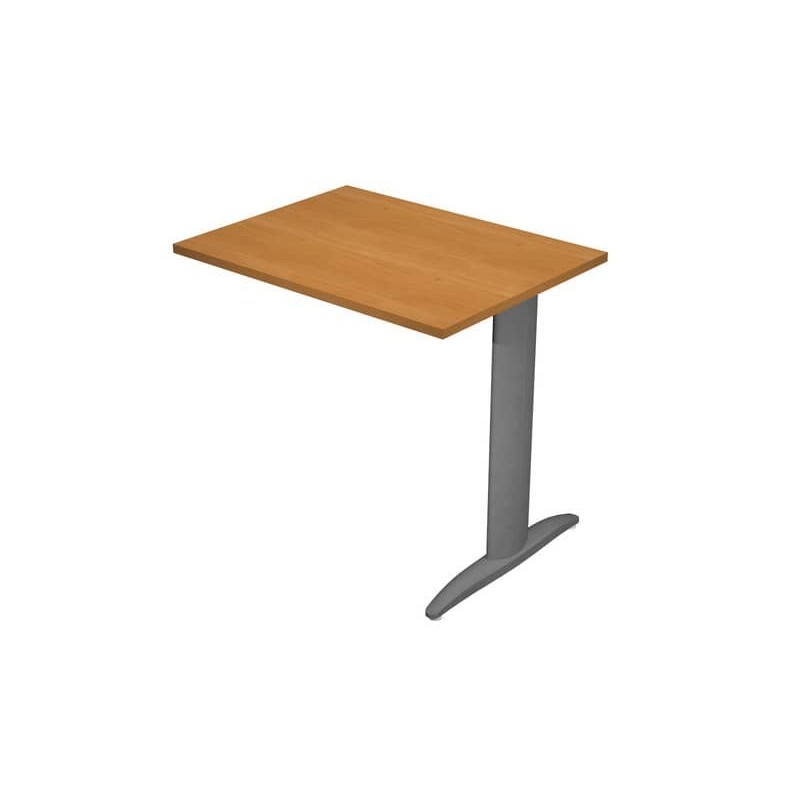 Allungo diretto con fianco metal a T 80x60xH.72 cm noce chiaro Presto gamba antracite opaco 7016 - ALL-PRM-4-AF