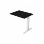 Allungo diretto con fianco metal a T 80x60xH.72 cm nero venato frassino Presto gamba grigio alluminio 9006 -