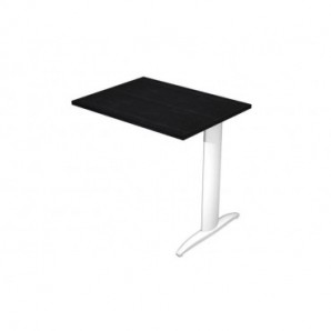 Allungo diretto con fianco metal a T 80x60xH.72 cm nero venato frassino Presto gamba bianco opaco 9010 -