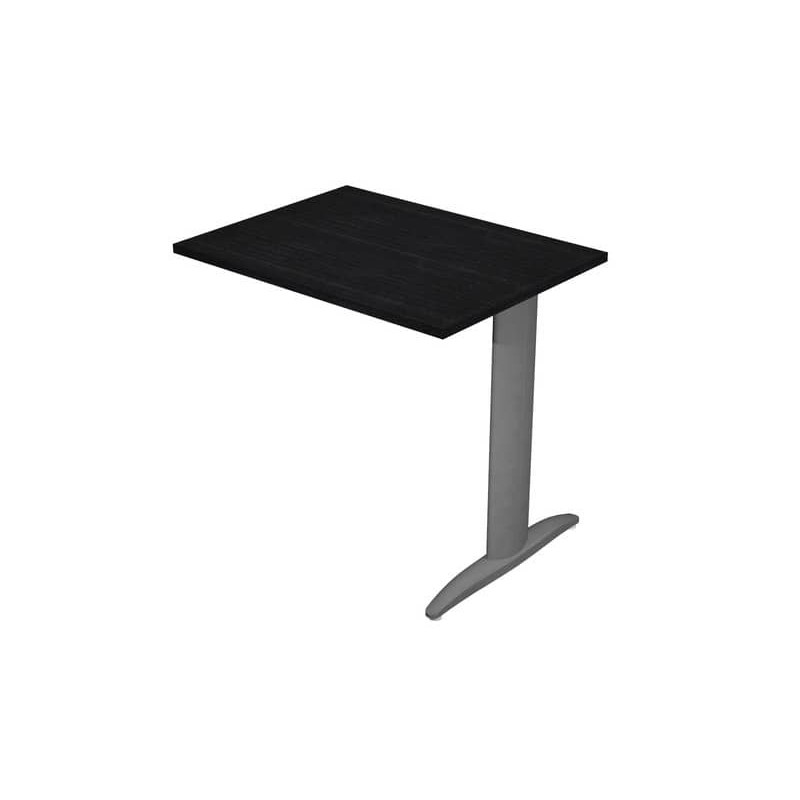 Allungo diretto con fianco metal a T 80x60xH.72 cm nero venato frassino Presto gamba antracite opaco 7016 -